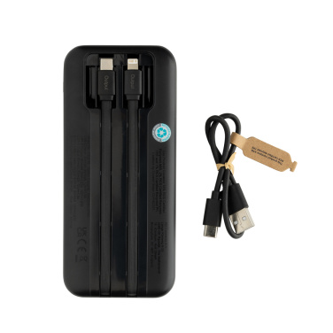 Logotrade presentreklam bild: Turbopack RCS plast powerbank 10.000 integrerade kablar